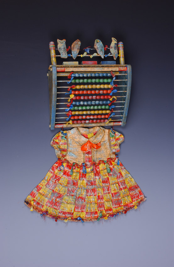 Lynda Andrus. "Sweet Treats". Fabric, Candy, Wrappers, Found Objects, and Paint. 2006