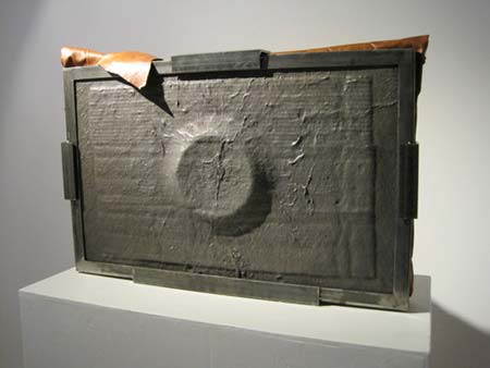 “Hide” Cast Iron, Steel, Leather by visiting artist Elizabeth Kronfield “Hide” Cast Iron, Steel, Leather by visiting artist Elizabeth Kronfield