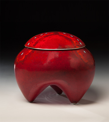"Red Moss Container" by visiting artist Sarah Perkins "Red Moss Container" by visiting artist Sarah Perkins