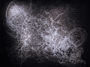 Confluence I, china marker on paper, 96x107” by Visiting Artist Sara Schneckloth