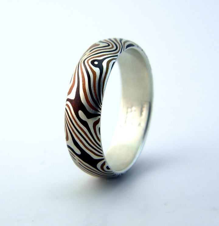 Star Pattern Ring”, sterling silver and copper shibuishi mokume gane by Visiting Artist Eric Burris Star Pattern Ring”, sterling silver and copper shibuishi mokume gane by Visiting Artist Eric Burris