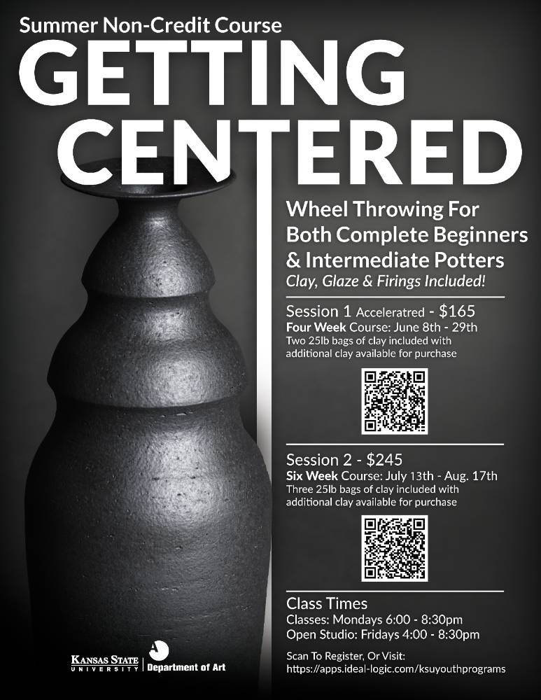 poster for "getting centered" ceramics community classes