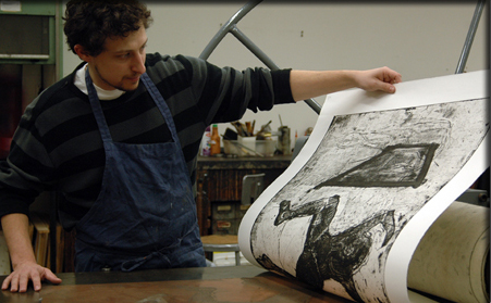 Jason Scuilla printing "The Artist"
