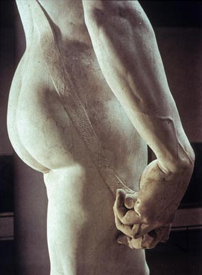 Michelangelo, David (detail), 1501–1504, marble, Florence, Galleria dell'Accademia